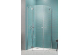 Semicircular shower cabin Radaway Idea Black PDD, 80x80cm, sliding door, glass transparent, profil black