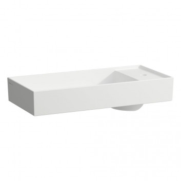 Countertop washbasin Laufen Kartell by Laufen, 75x35cm, ukryty drain, without overflow, without tap hole, white mat