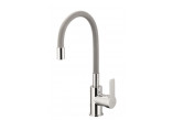 Kitchen faucet KFA Rumba, standing, height 405mm, elastyczna spout, chrome/szary