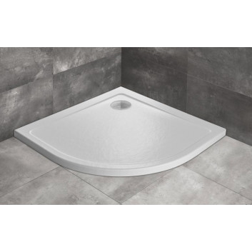 Angle shower tray z wypełnieniem poliuretanowym Radaway DOROS PLUS A 80x80, white