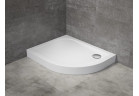 Angle shower tray asymetryczny Radaway Delos E Compact, 90x80cm, lewy, acrylic, zintegrowana obudowa, white