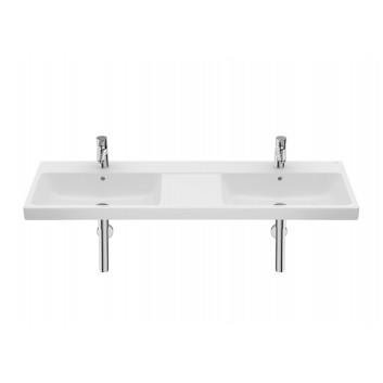 Washbasin wall mounted double Roca Gap, 140x46cm, 2 otwory na baterie, overflow, white