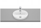 Recessed washbasin Roca Gap Round, 40x40cm, overflow, battery hole, white