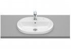 Recessed washbasin Roca Gap Round, 55x40cm, oval, overflow, battery hole, white