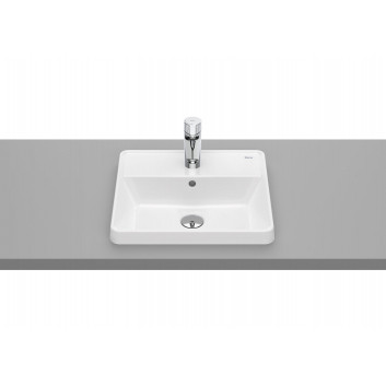 Recessed washbasin Roca Gap Square, 39x37cm, rectangular, overflow, white