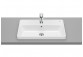 Recessed washbasin Roca Gap Square, 42x39cm, rectangular, overflow, battery hole, white