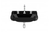Wall-hung washbasin Roca Carmen Black, 65x48cm, z overflow, 3 otwory na baterię, black