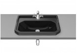 Wall-hung washbasin Roca Carmen Black, 65x48cm, z overflow, battery hole, black