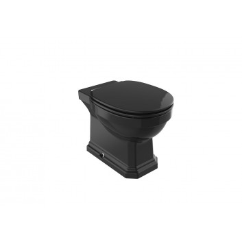 Close-coupled wc WC Roca Carmen Black Rimless, 67x37cm, drain double, black