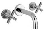 3-hole washbasin faucet Giulini Giovanni G3, wall mounted, spout 20cm, gold
