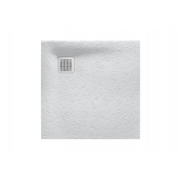 Square shower tray Roca Terran, 80x80cm, kompozytowy, Stonex, with siphon, pearl