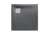 Square shower tray Roca Terran, 80x80cm, kompozytowy, Stonex, with siphon, szary łupek