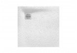 Square shower tray Roca Terran, 80x80cm, kompozytowy, Stonex, with siphon, white
