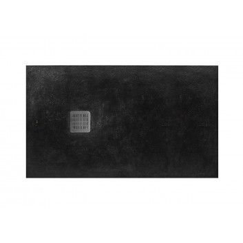 Square shower tray Roca Terran, 100x100cm, kompozytowy, Stonex, with siphon, szary łupek