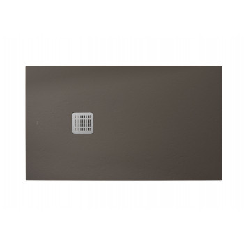 Square shower tray Roca Terran, 100x100cm, kompozytowy, Stonex, with siphon, szary łupek