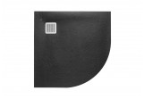 Angle shower tray Roca Terran, 90x90cm, kompozytowy, Stonex, with siphon, black
