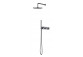 Thermostatic system shower Omnires Contour, wall mounted, 2 wyjscia wody, overhead shower round 250mm, handshower 1-functional, antracyt