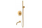 Set bath-shower Omnires Y, concealed, spout 21cm, 2 wyjścia wody, czarno-gold