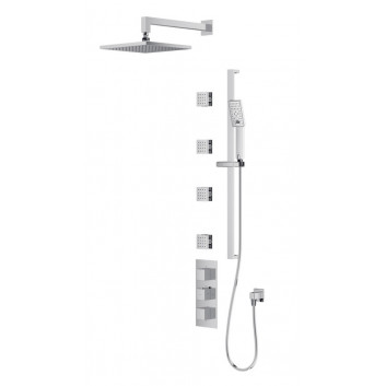 Shower system Omnires Y, concealed, 2 wyjścia wody, overhead shower 25cm, handshower 1-functional, chrome