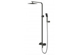 Shower system Omnires Parma, wall mounted, 2 wyjścia wody, overhead shower 20x20cm, handshower 3-functional, grafit