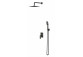 Shower system Omnires Parma, wall mounted, 2 wyjścia wody, overhead shower 20x20cm, handshower 3-functional, grafit