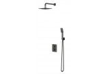 Shower system Omnires Parma, concealed, 2 wyjścia wody, overhead shower 20x20cm, handshower 3-functional, grafit