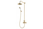 Thermostatic shower set wall mounted Omnires Armance, 2 wyjścia wody, overhead shower 225mm, handshower 1-functional, gold