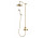 Thermostatic shower set wall mounted Omnires Armance, 2 wyjścia wody, overhead shower 225mm, handshower 1-functional, gold