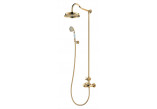 Shower set wall mounted Omnires Armance, 2 wyjścia wody, overhead shower 225mm, handshower 1-functional, gold