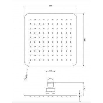 Overhead shower Omnires Slimline, okrągłą, 25cm, gold szczotkowany