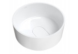 Countertop washbasin Omnires Cadence M+, 42cm, round, without overflow, white shine