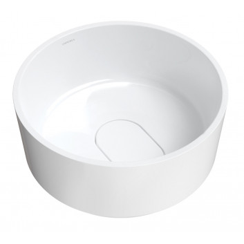 Countertop washbasin Omnires Cadence M+, 42x37cm, without overflow, white shine