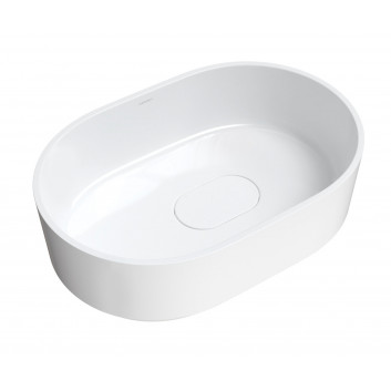 Countertop washbasin Omnires Cadence M+, 42x37cm, without overflow, white shine