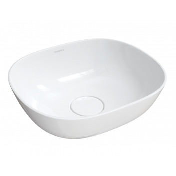 Countertop washbasin Omnires Cadence M+, 62x42cm, without overflow, white shine