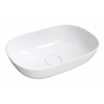 Countertop washbasin Omnires Silk M+, 40x35cm, without overflow, white shine