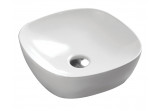 Countertop washbasin Omnires Portland, 37x37cm, without overflow, white shine