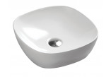 Countertop washbasin Omnires Portland, 37x37cm, without overflow, white shine