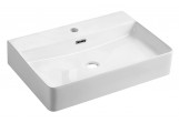 Countertop washbasin/hanging Omnires Garland, 60x43cm, z overflow, battery hole, white shine