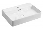 Countertop washbasin/hanging Omnires Garland, 60x43cm, z overflow, battery hole, white shine