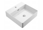 Countertop washbasin/hanging Omnires Garland, 42x43cm, z overflow, battery hole, white shine
