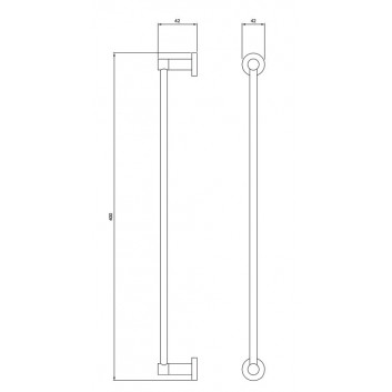 Towel rail Omnires Modern Project, 40 cm, antracyt