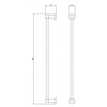 Towel rail Omnires Modern Project, 60 cm, antracyt