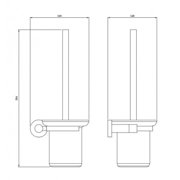 Wall-mounted toilet brush Omnires Modern Project, antracyt