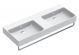 Double wall-hung washbasin Catalano New Premium, 120x47cm, z overflow, without tap hole, white shine