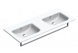 Double wall-hung washbasin Catalano Sfera, 125x50cm, z overflow, without tap hole, white shine