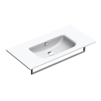 Double wall-hung washbasin Catalano Sfera, 125x35cm, z overflow, without tap hole, white shine