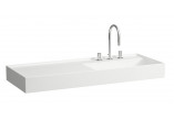 Washbasin wall mounted Laufen Kartell by Laufen, 120x46cm, blat on the left strony, without overflow, ukryty drain, battery hole, white