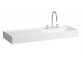 Washbasin wall mounted Laufen Kartell by Laufen, 120x46cm, blat on the left strony, without overflow, ukryty drain, battery hole, white