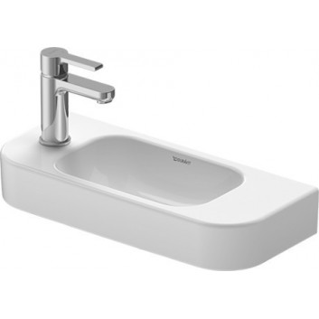 Washbasin small Duravit Happy D. 50 cm, White Alpin WonderGliss