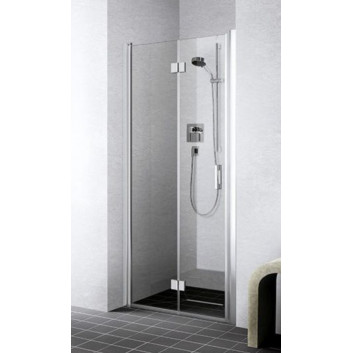 Door right cabins corner Kermi Liga, swinging-folding, 785-810mm, profil silver high gloss